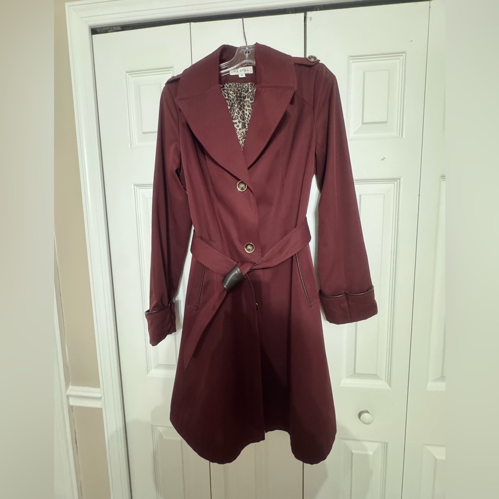 Via Spiga Deep Red Trench Coat